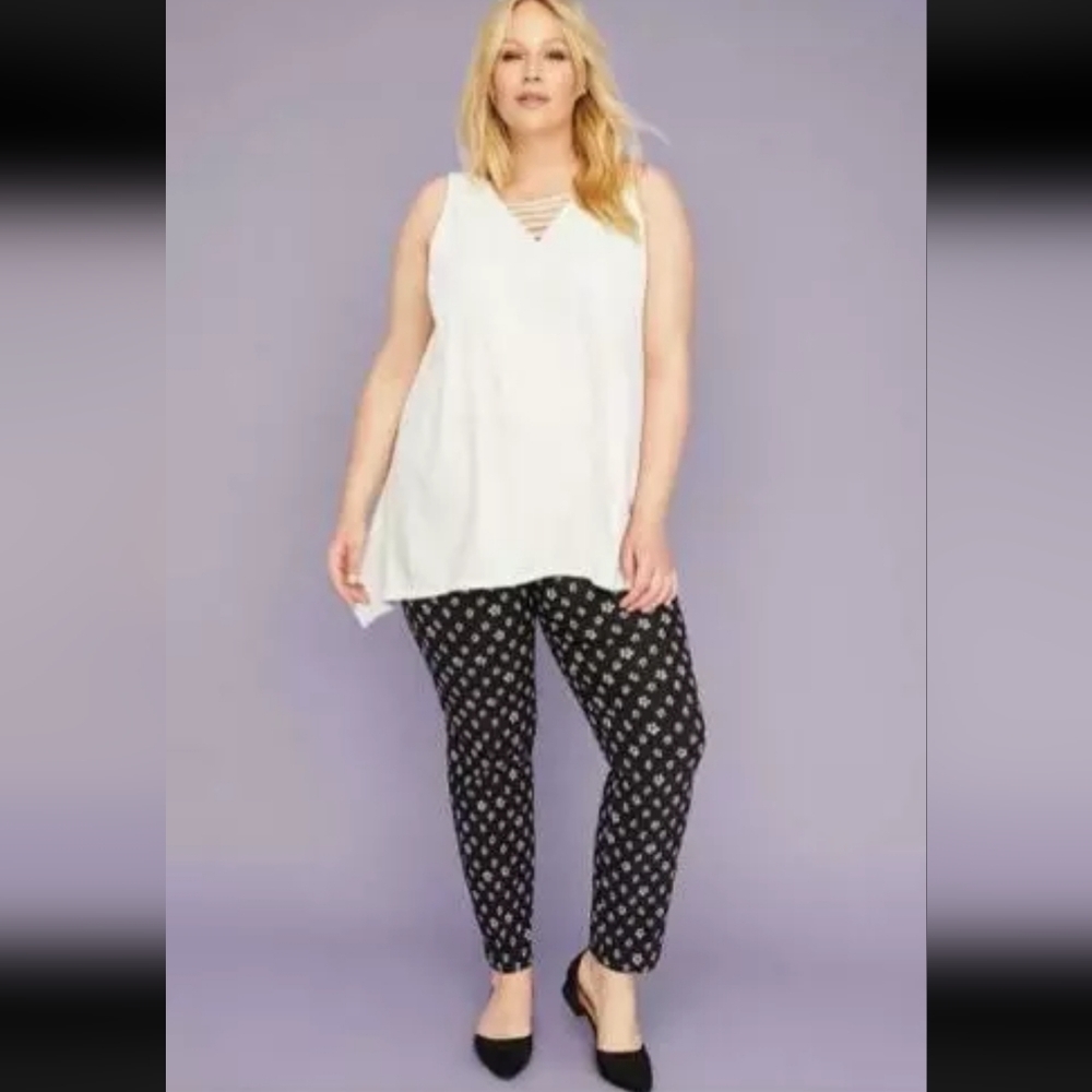 Lane Bryant The Allie Ankle Pants Size 16R Daisy Print